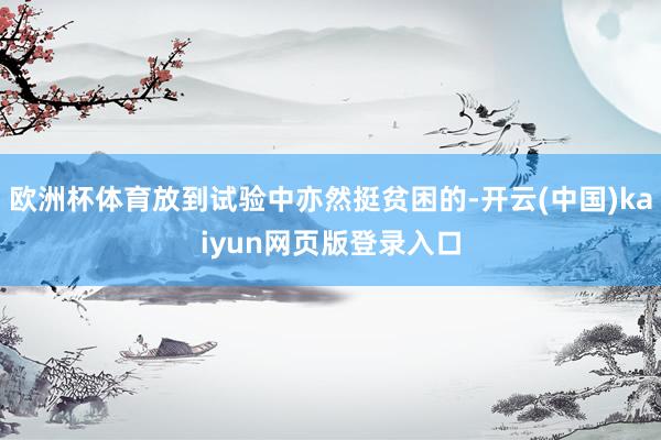 欧洲杯体育放到试验中亦然挺贫困的-开云(中国)kaiyun网页版登录入口